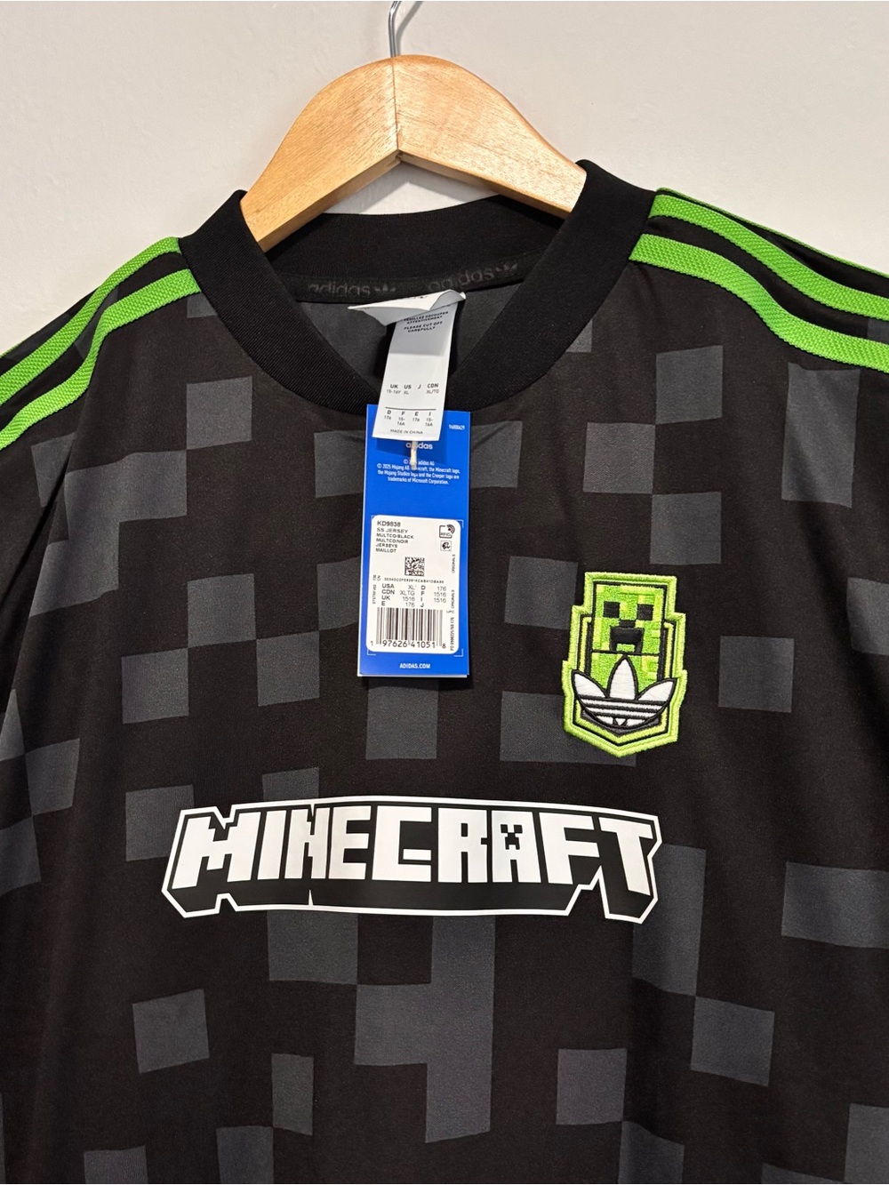 Adidas X Minecraft Black & Neon Green Graphic Tee - Picture 5 of 7